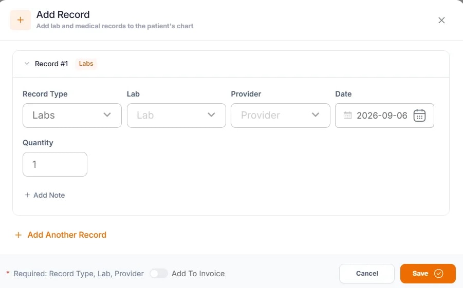 AI Lab Report Parsing, Adding lab results manually