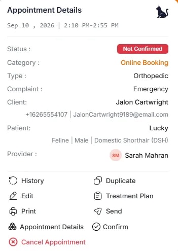 Appointment Reminders and Notifications, Sending messages from an appointment