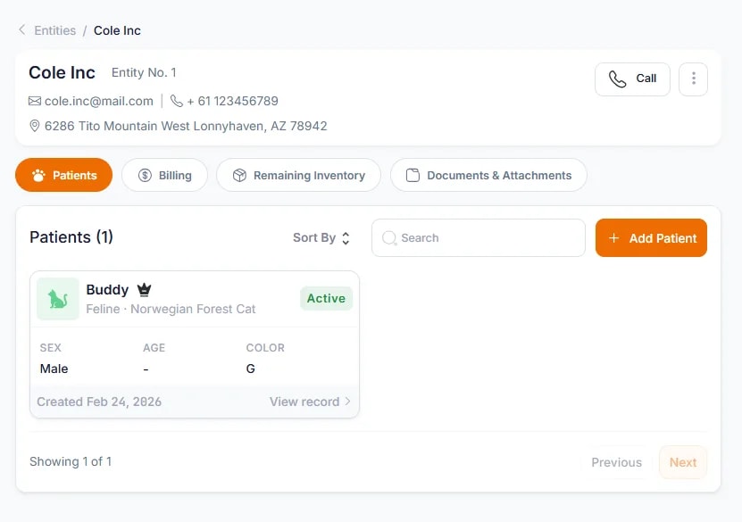 Businesses, The Entity’s Details Page