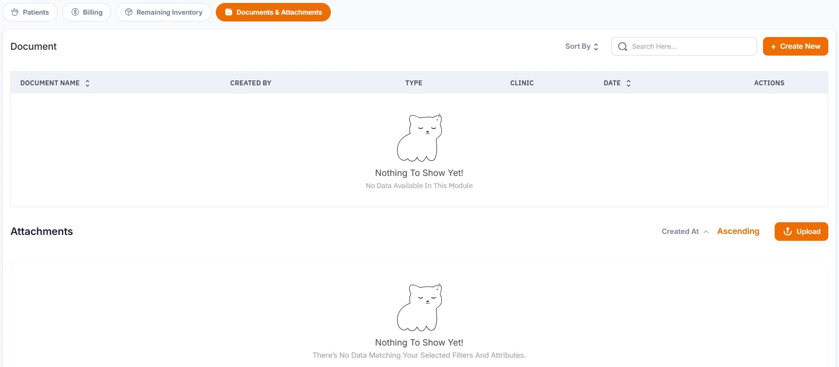 Businesses, Documents & Attachments Tab