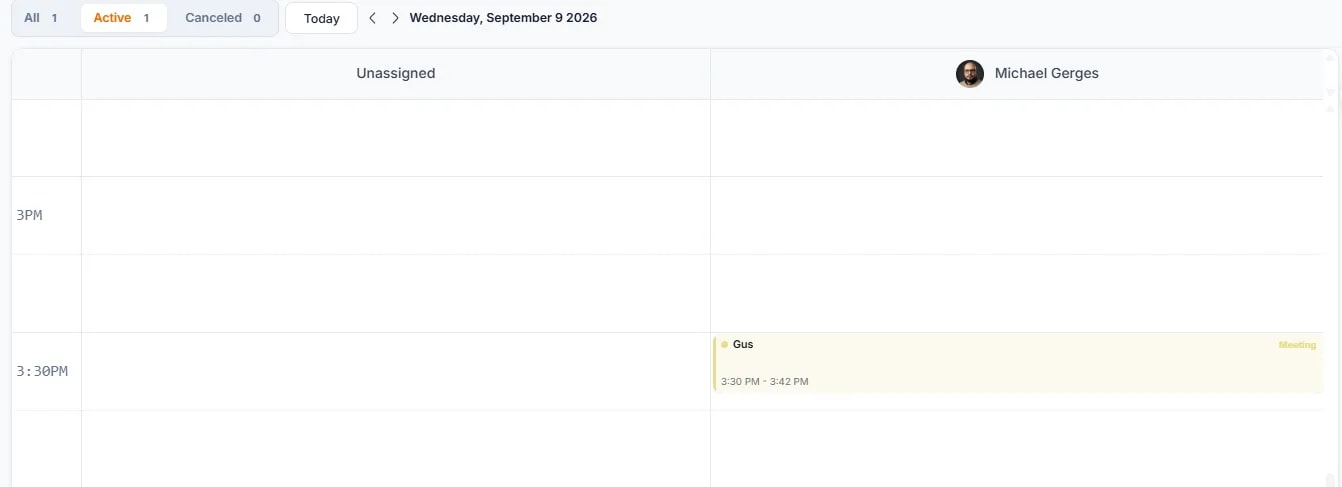 Calendar Overview, Provider view