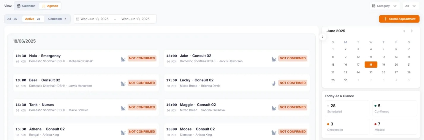 Calendar Views and Navigation, Agenda view