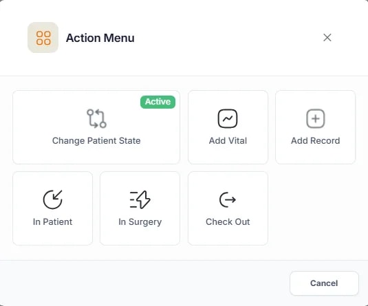 Check-In and Check-Out, The Action Menu