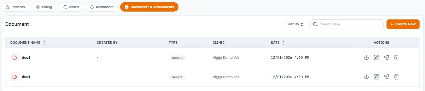 Documents and Attachments, Viewing Existing Documents