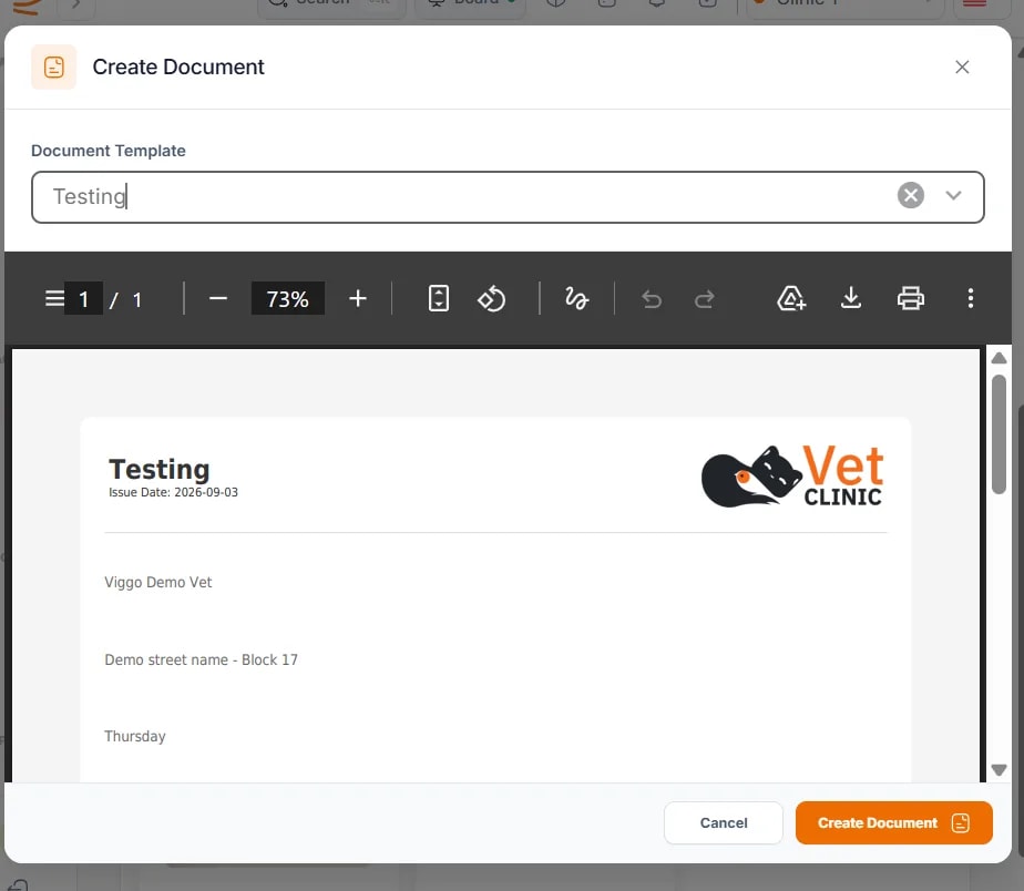 Documents and Attachments, Creating a New Document