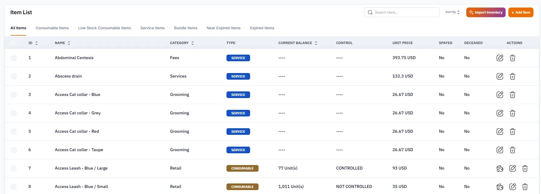 Inventory Overview, Accessing the inventory