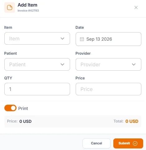 Invoice Creation, Adding items after creation