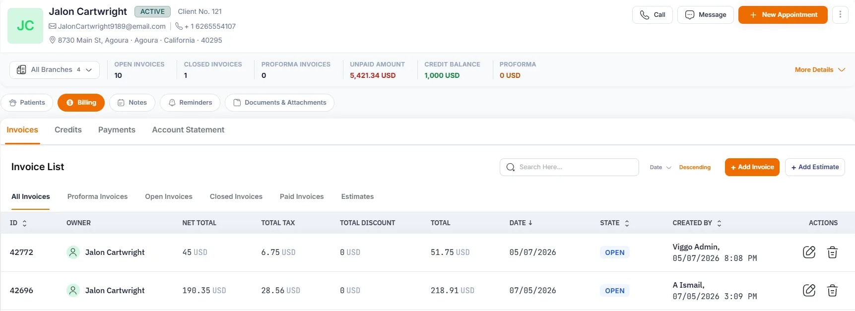 Managing Outstanding Balances, Client-level balance