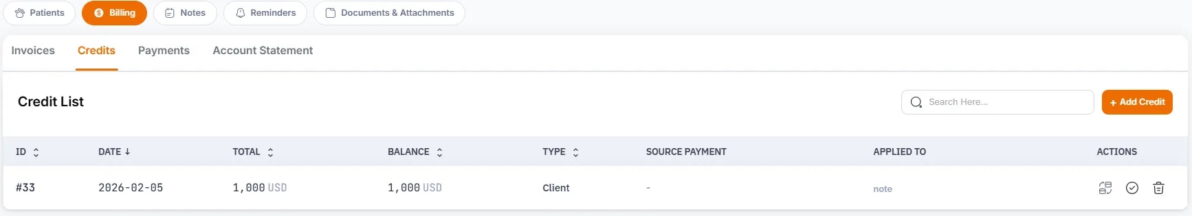 Managing Outstanding Balances, Credits