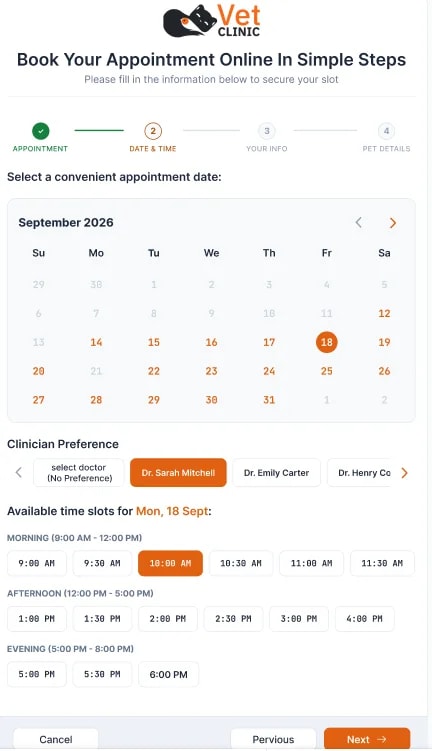 Online Booking, The client's booking flow