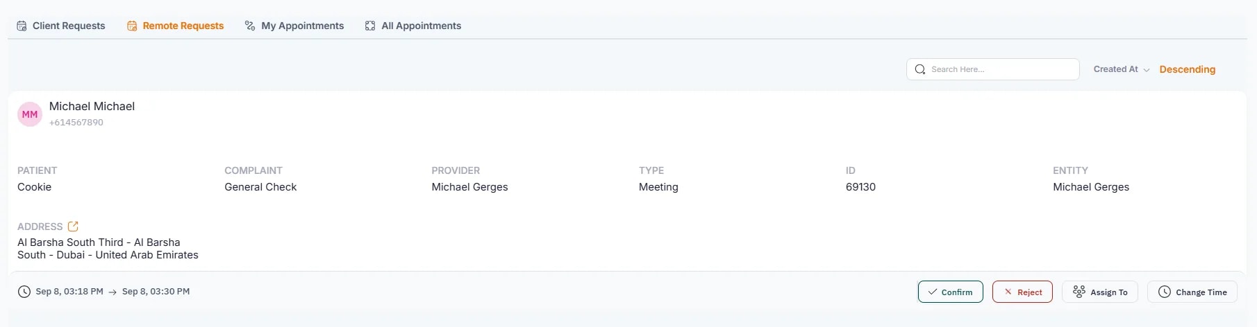 Online Booking, Online Requests layout