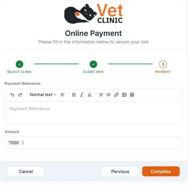 Online Payment, Step 3: Payment