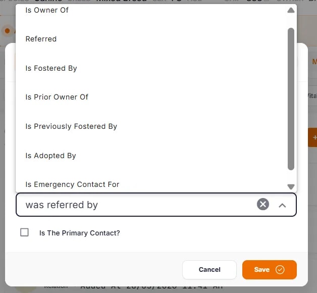 Patient Owners and Relationships, Relationship Types