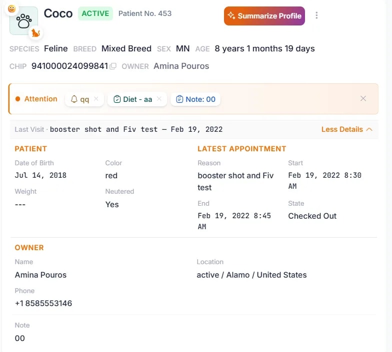 Patient Profiles, screenshot 3