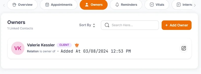 Patient Profiles, Owners: