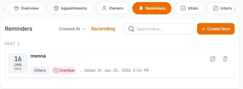 Patient Profiles, Reminders: