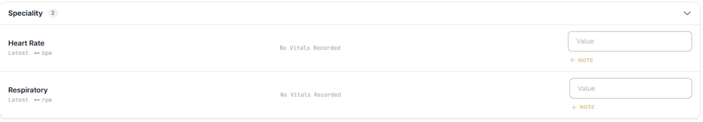Patient Vitals, Page Controls: