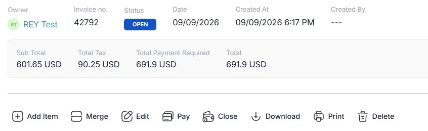 Payments and Receipts, From the invoice