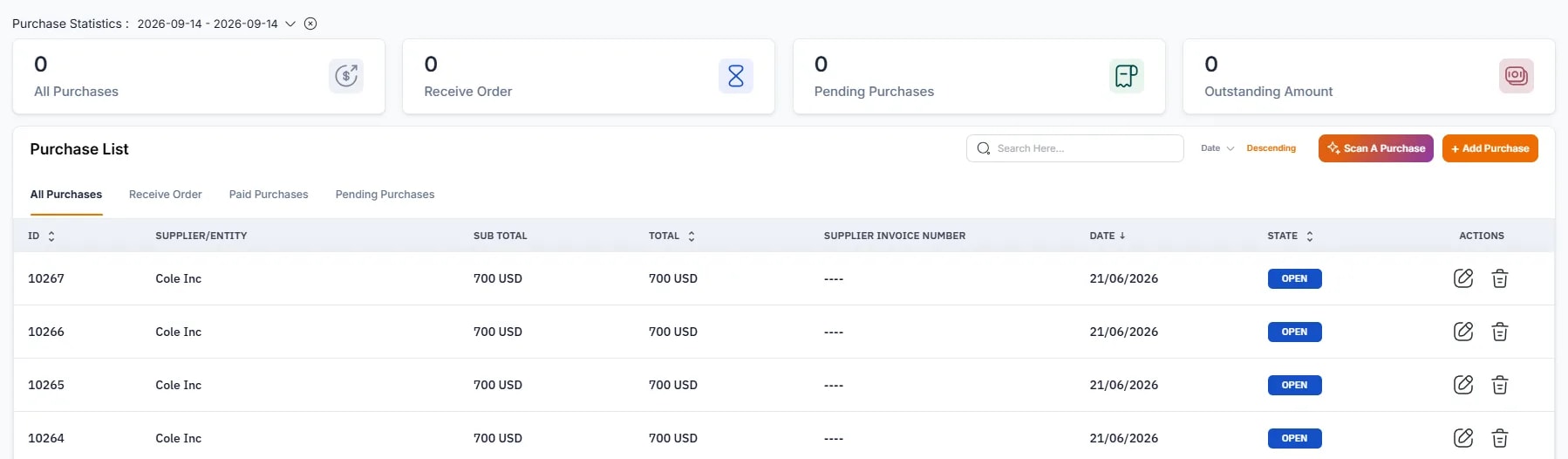 Purchases, Accessing purchases