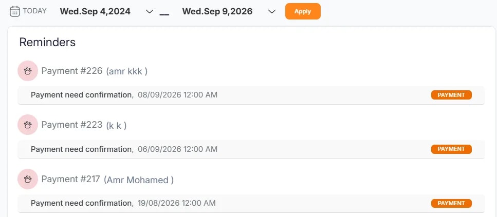 Reminders, Accessing reminders