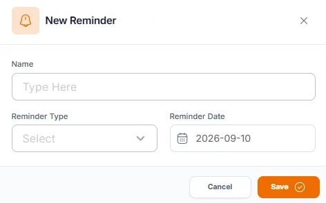 Reminders, From the Reminders page on a patient profile