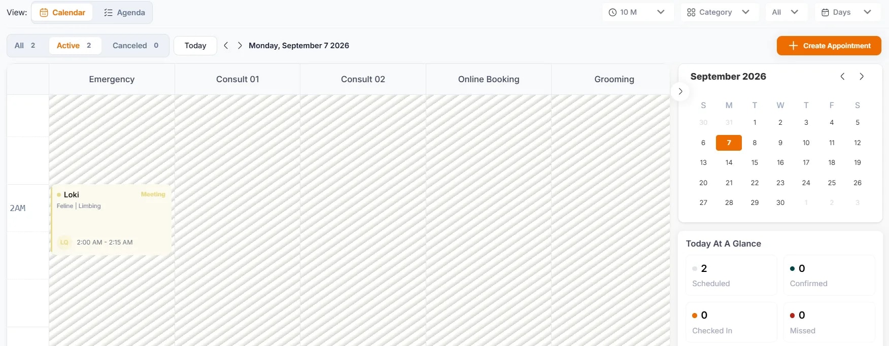 Scheduling an Appointment, Opening the calendar
