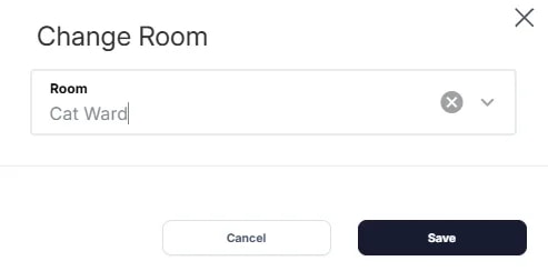 Treatment Plans, Change Room modal